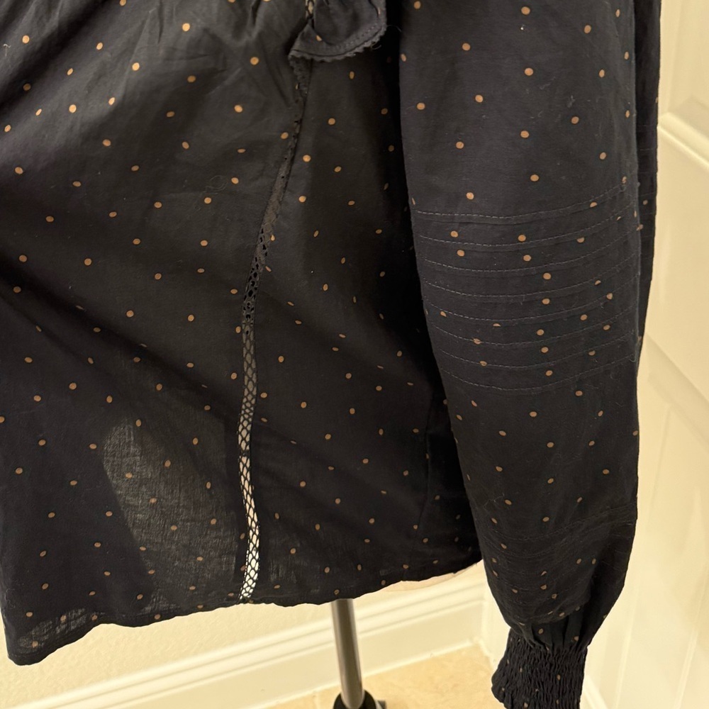 Madewell Black Ruffle shirt Tunic sz S - Picture 3 of 10